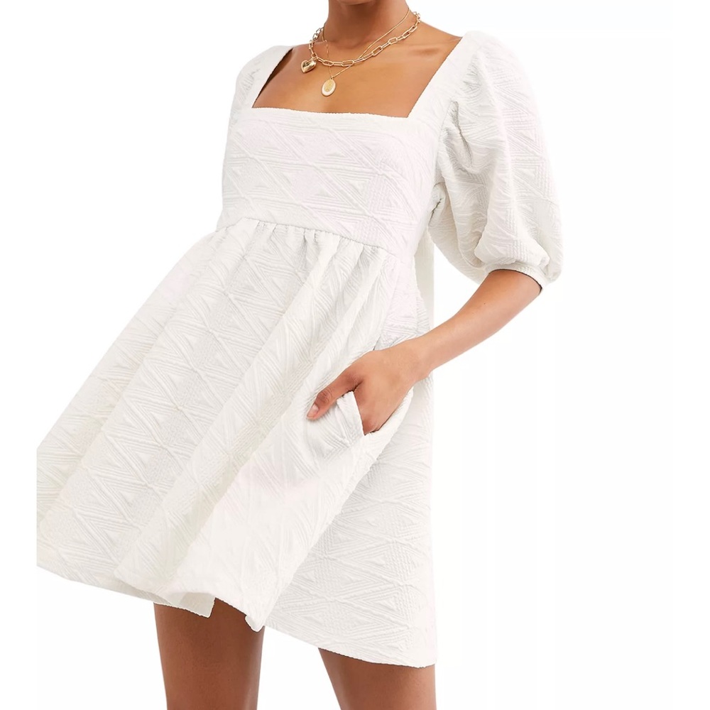 Free People Violet Puff Sleeve Mini Dress